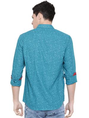 blue printed casual shirt - 16086856 - Standard Image - 3