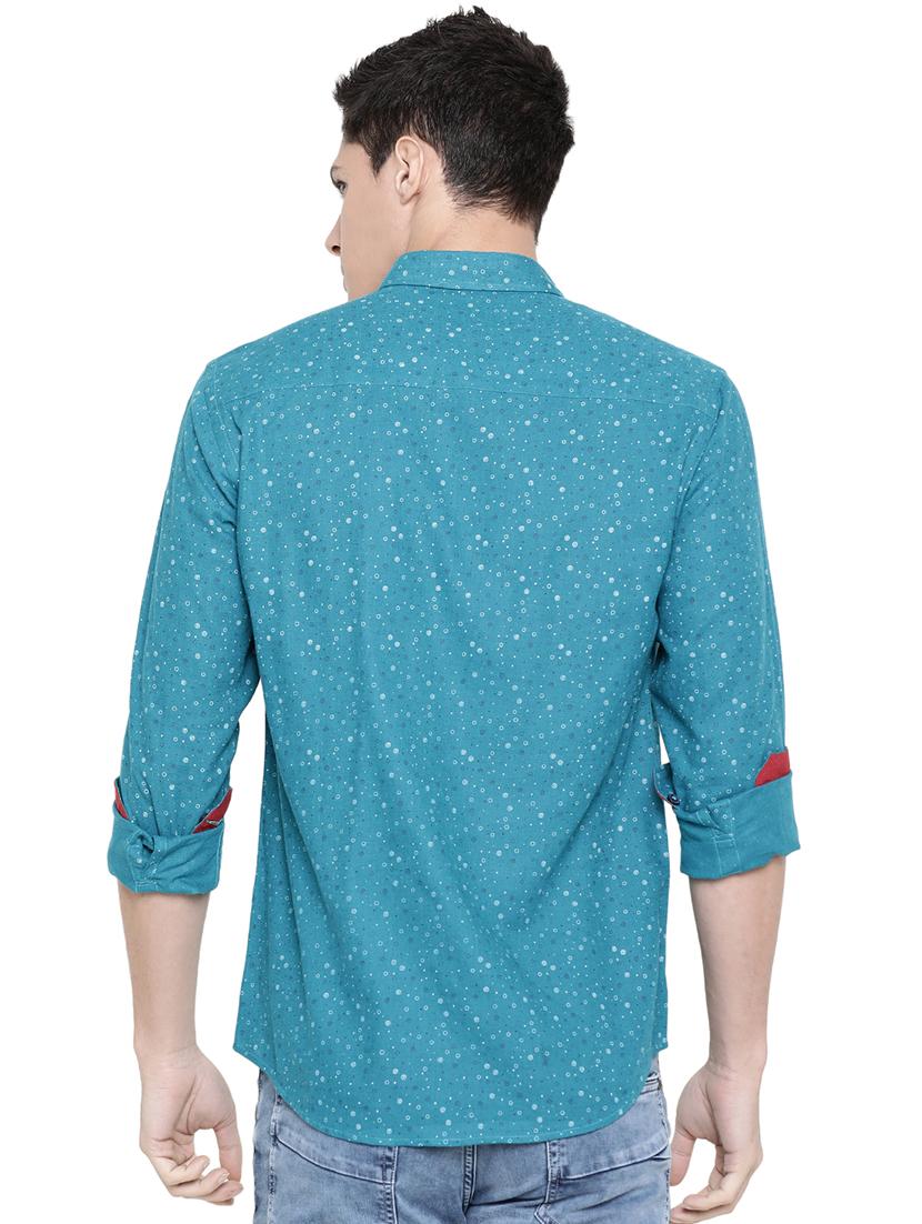 blue printed casual shirt - 16086856 - Zoom Image - 3