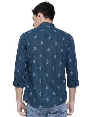 blue printed casual shirt - 16086869 - Standard Image - 3