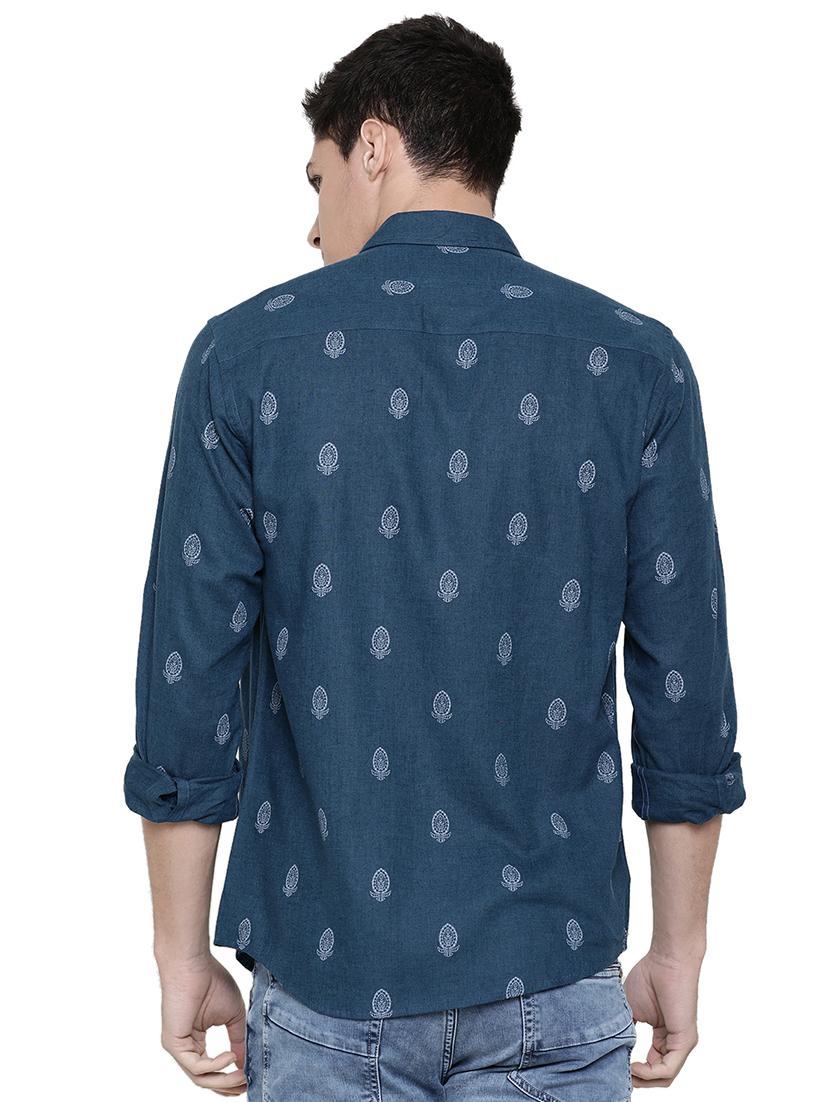 blue printed casual shirt - 16086869 - Zoom Image - 3
