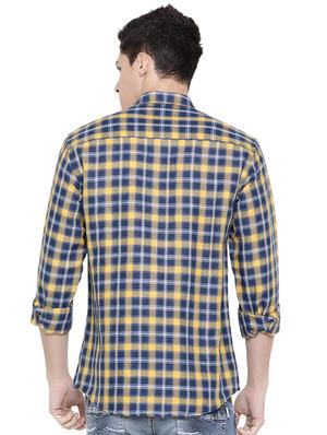 blue checkered casual shirt - 16086876 - Standard Image - 3