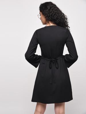 tie back button up a-line dress - 16087383 - Standard Image - 3