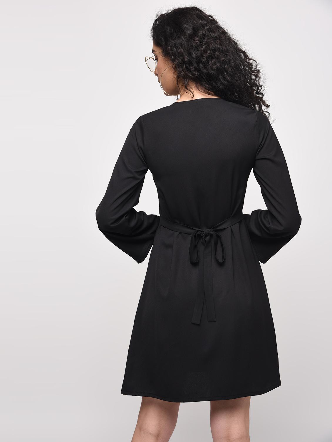 tie back button up a-line dress - 16087383 - Zoom Image - 3
