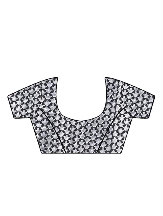 silver conversational motif woven saree with blouse - 16087869 - Zoom Image - 3