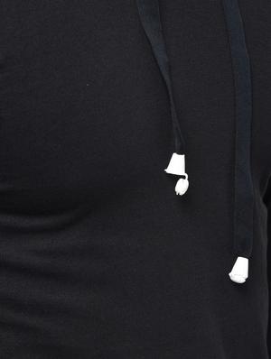 black solid hooded t-shirt - 16088700 - Standard Image - 6