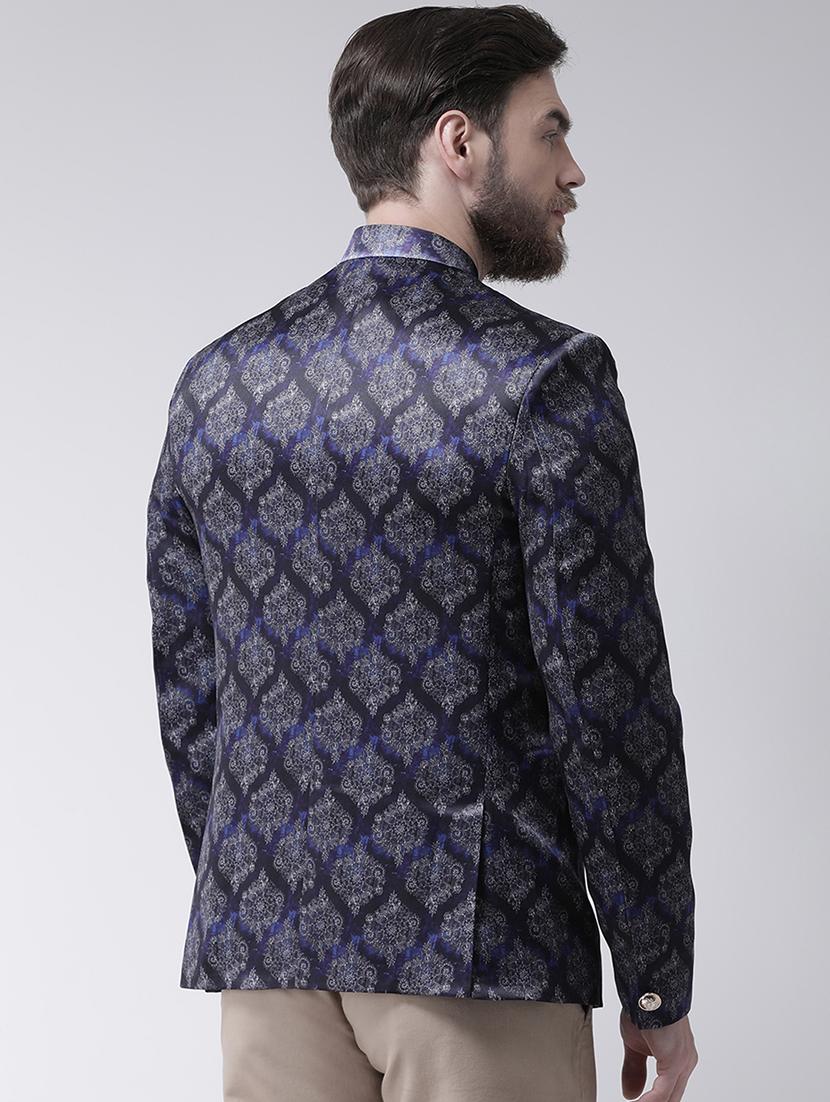 blue printed bandhgala - 16089784 - Zoom Image - 3