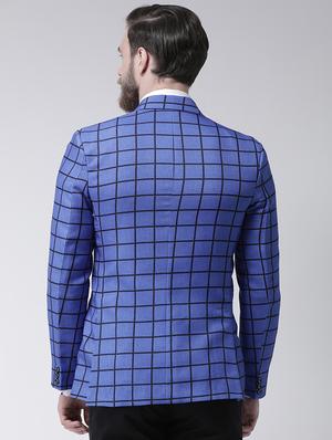 blue checkered casual blazer - 16089787 - Standard Image - 3