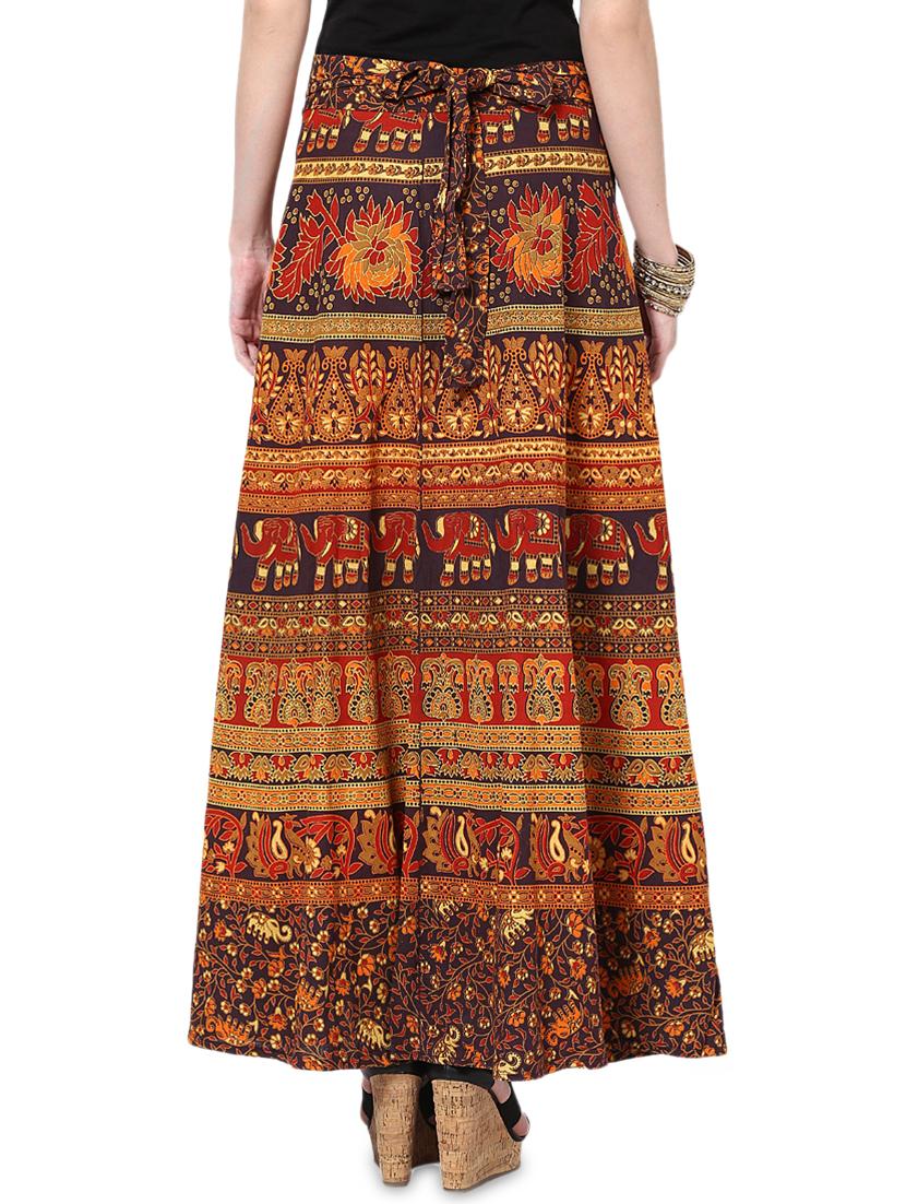 bohemian print wrap skirt - 16090870 - Zoom Image - 3