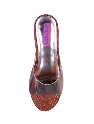 silver slip on wedges - 16090978 - Standard Image - 3