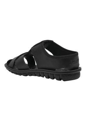 black Leatherette slip on sandals - 16092700 - Standard Image - 3