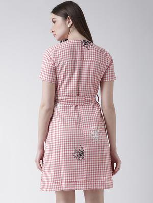 checkered pleated a-line dress - 16094188 - Standard Image - 3