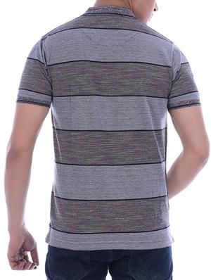 grey striped polo t-shirt - 16094257 - Standard Image - 3