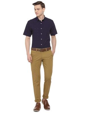 brown cotton chinos casual trousers - 16095213 - Standard Image - 3
