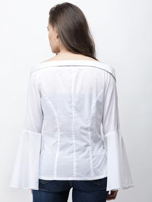 bell sleeved off shoulder shirt - 16095272 - Standard Image - 3
