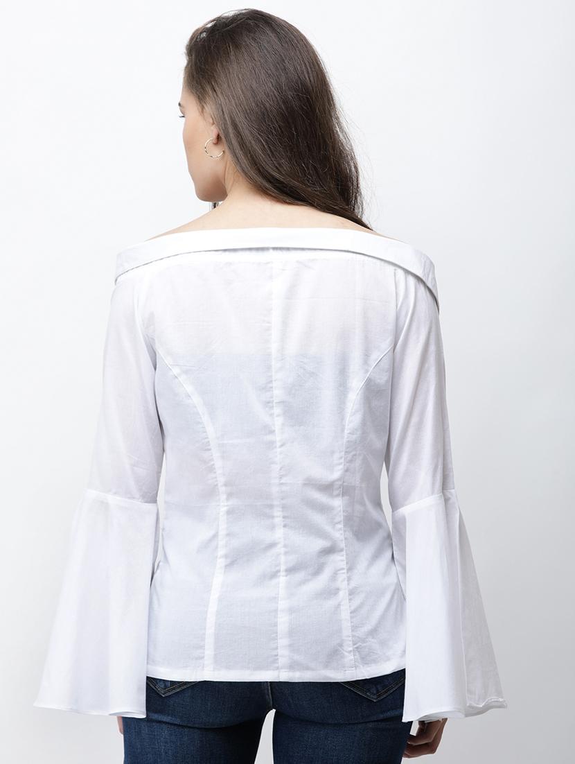 bell sleeved off shoulder shirt - 16095272 - Zoom Image - 3