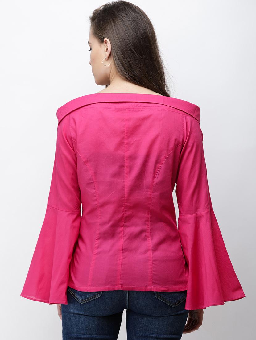 bell sleeved off shoulder shirt - 16095277 - Zoom Image - 3