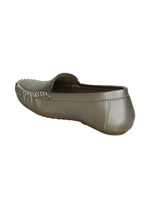 grey faux leather slip on loafers - 16096042 - Standard Image - 3