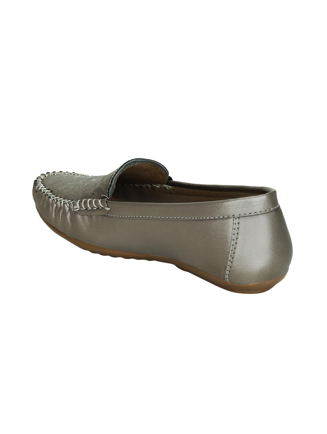 grey faux leather slip on loafers - 16096042 - Zoom Image - 3