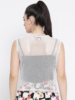 sleeveless crochet shrug - 16096055 - Standard Image - 3
