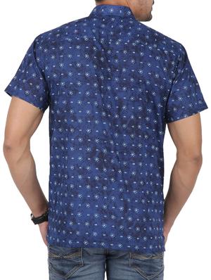 blue printed casual shirt - 16098795 - Standard Image - 3