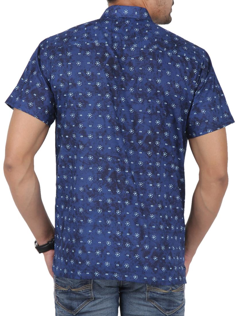 blue printed casual shirt - 16098795 - Zoom Image - 3
