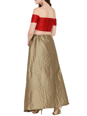 zari motif semi-stitched a-line lehenga - 16099169 - Standard Image - 3