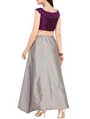 zari motif semi-stitched a-line lehenga - 16099170 - Standard Image - 3
