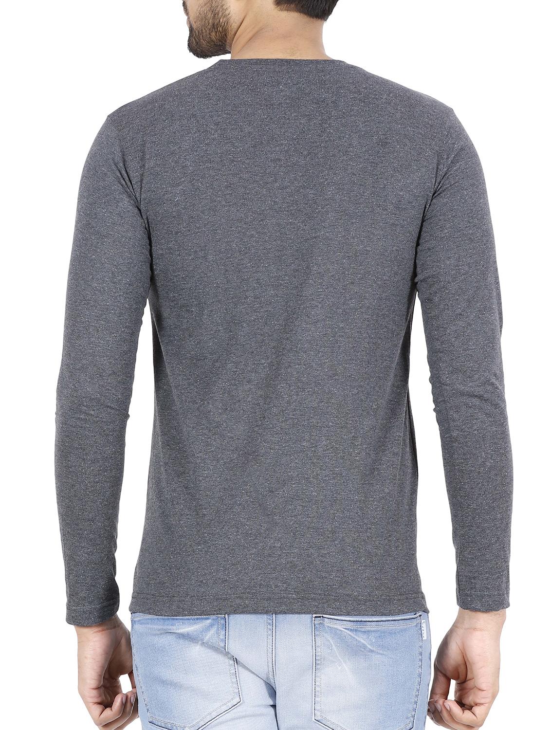 grey solid t-shirt - 16099981 - Zoom Image - 3