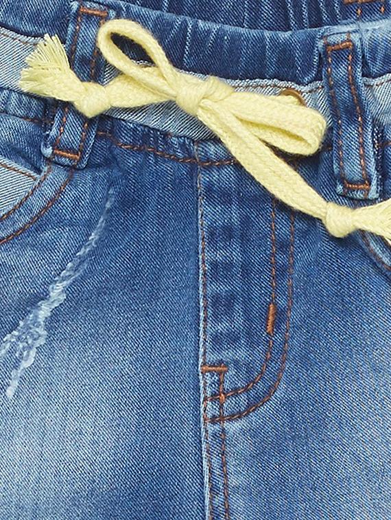 blue cotton shorts - 16100097 - Zoom Image - 3