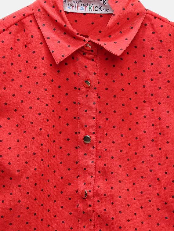 red polyester shirt - 16100589 - Zoom Image - 3