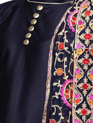 embroidered unstitched palazzo suit - 16100681 - Standard Image - 3