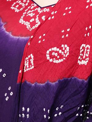 bandhani printed unstitched churidaar suit - 16100687 - Standard Image - 3