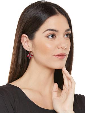 red metal drop earring - 16100893 - Standard Image - 3