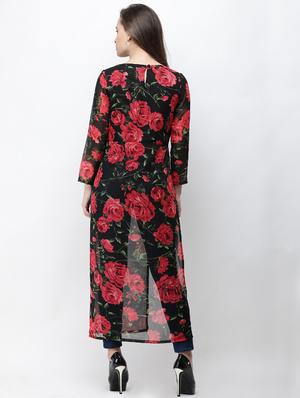 side slit floral tunic - 16100957 - Standard Image - 3