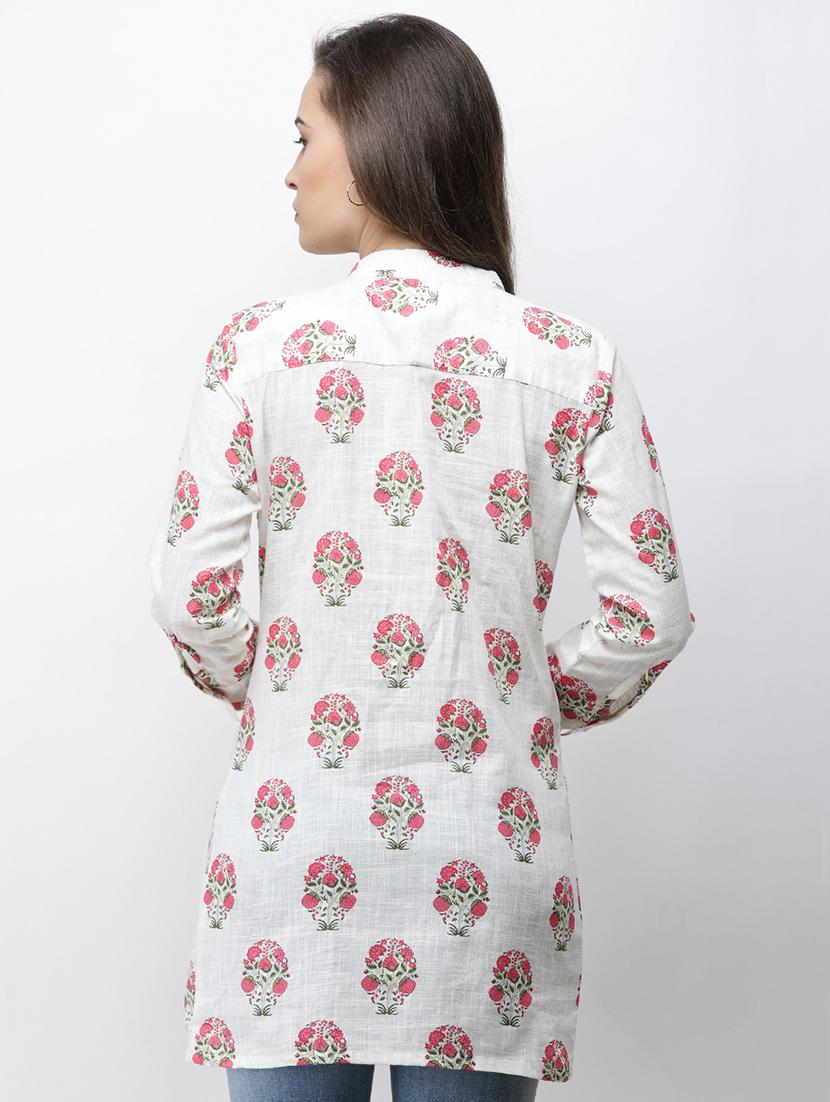 pin tucked block print shirt tunic - 16100958 - Zoom Image - 3