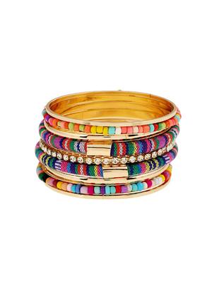 multi colored metal beaded bracelet - 16100960 - Standard Image - 3