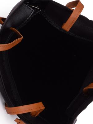 black leatherette (pu) regular shopping bag - 16101207 - Standard Image - 3