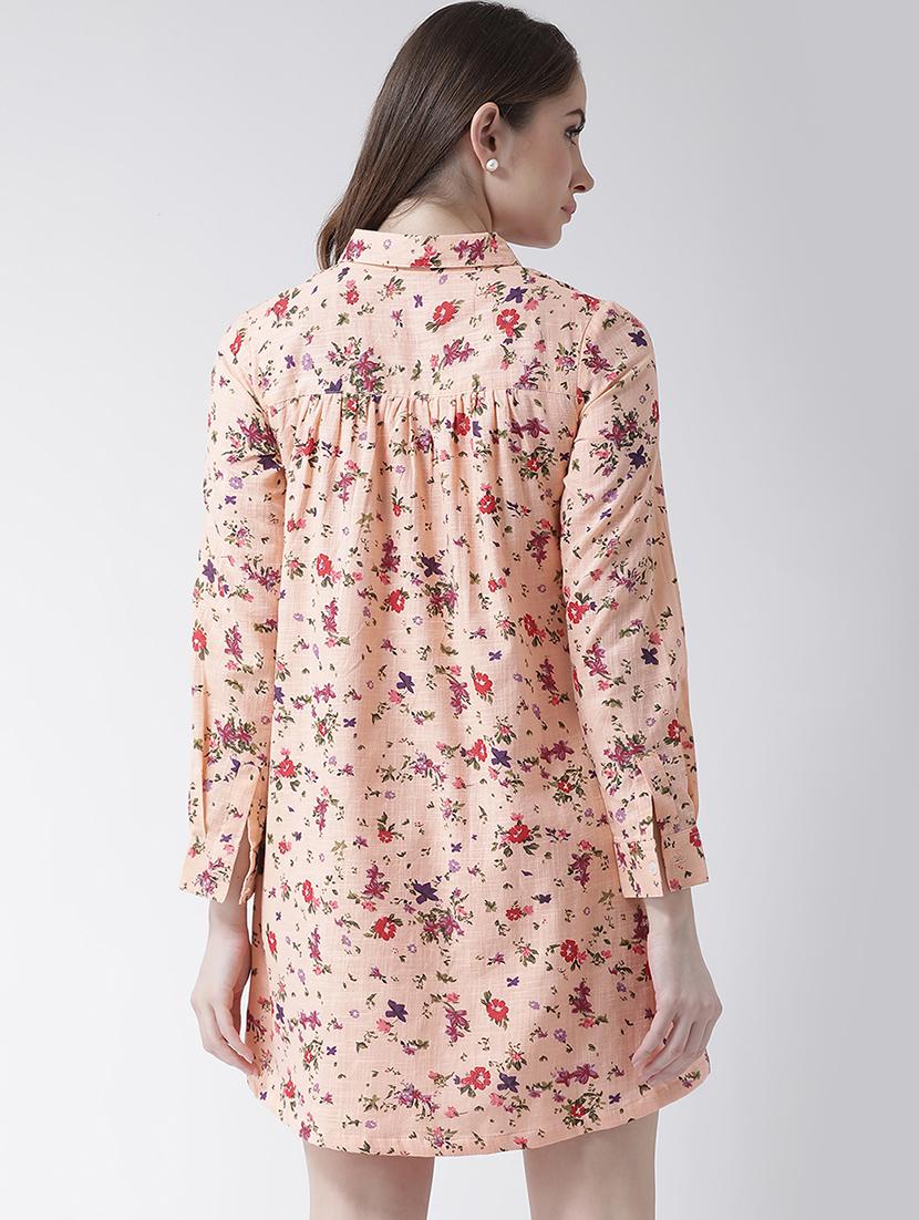 gathered back floral a-line dress - 16103444 - Zoom Image - 3