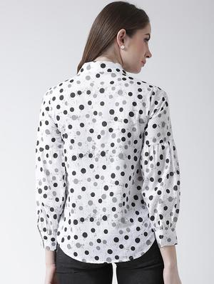 curved hem polka dot shirt - 16103452 - Standard Image - 3