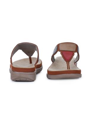 brown leatherette toe separator sandals - 16103649 - Standard Image - 3