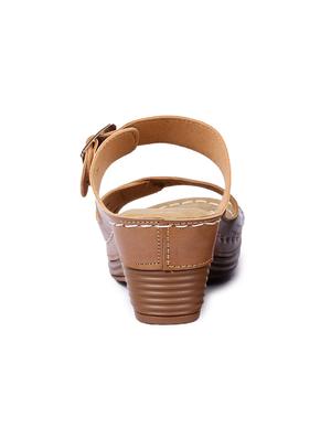 brown slip on wedges - 16104319 - Standard Image - 3