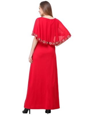 embellished cape detail maxi dress - 16104483 - Standard Image - 3