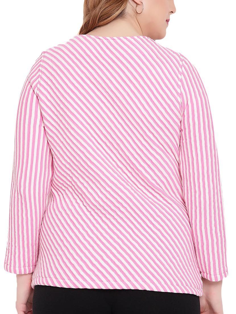 piped edge striped plus jacket - 16105504 - Zoom Image - 3