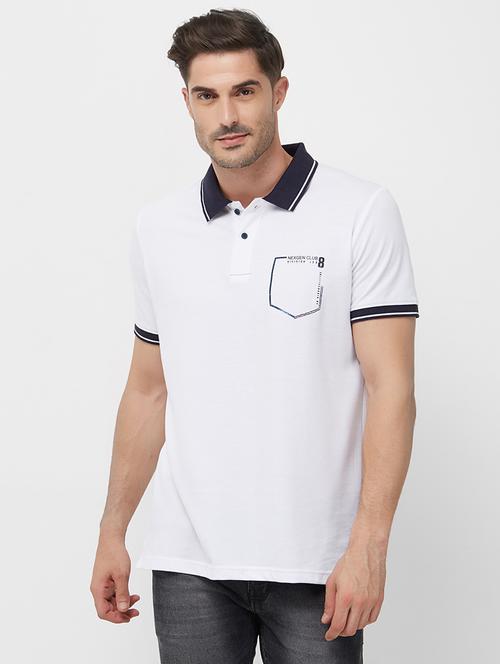 white solid polo t-shirt - 16105553 - Very Small Image - 1