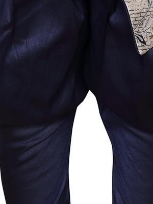 blue silk blend kurta set - 16105696 - Standard Image - 6