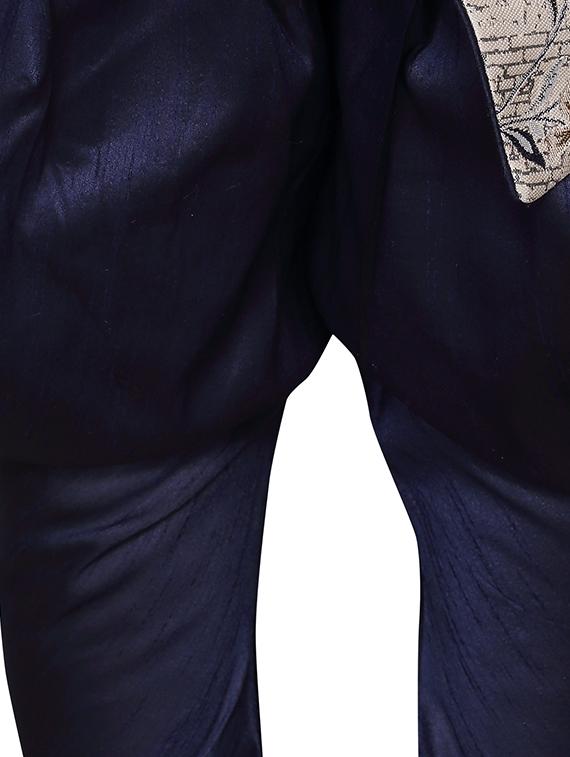 blue silk blend kurta set - 16105696 - Zoom Image - 6