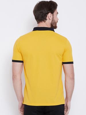 yellow solid collared t-shirt - 16105894 - Standard Image - 3