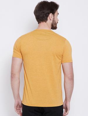 yellow chest print t-shirt - 16105906 - Standard Image - 3