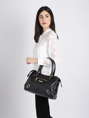 black leatherette (pu) duffel handbag - 16105980 - Standard Image - 6
