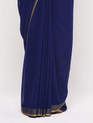 ruffle lace border fusion saree with blouse - 16106051 - Standard Image - 3